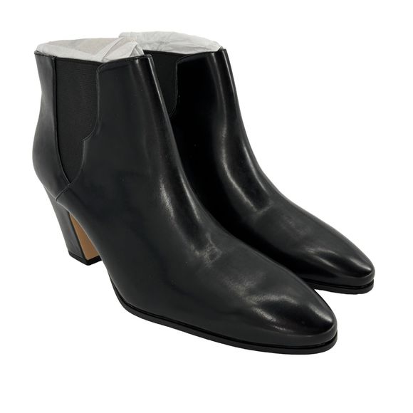 H&M Ankle Heeled Black Boot Women’s Size 9 Pointed Toe Pull On Booties NWT - Picture 10 of 10